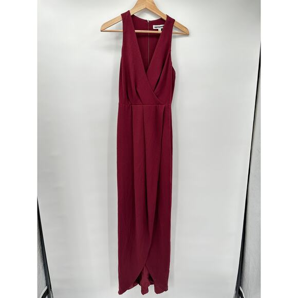 DRESS THE POPULATION Ariel Racerback Faux Wrap Crepe Gown Bridesmaid Dress // S - Picture 1 of 10